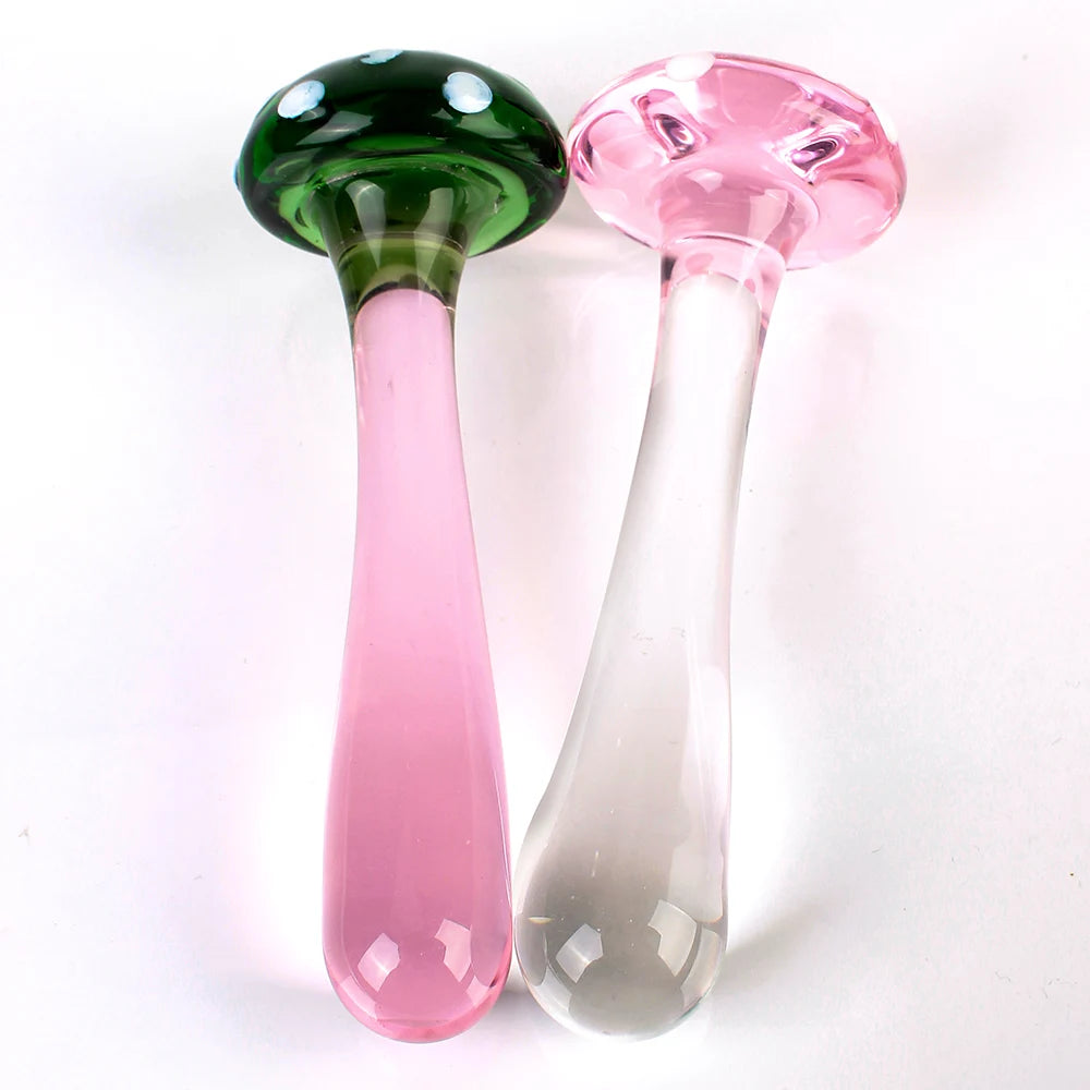 Mushroom Glass Dildos Anal Pleasure for both - GUMARIE