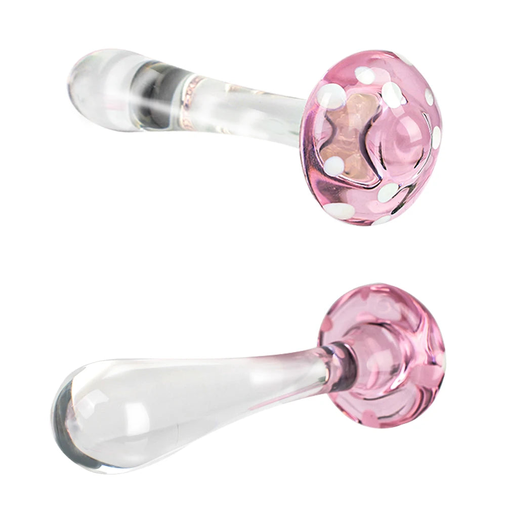 Mushroom Glass Dildos Anal Pleasure for both - GUMARIE