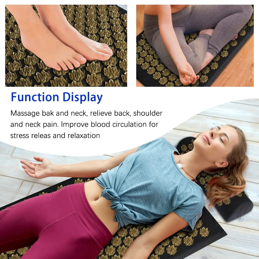Eco Lotus Spike Mat – Acupressure Massage Cushion for Neck, Back & Feet - GUMARIE WELLNESS