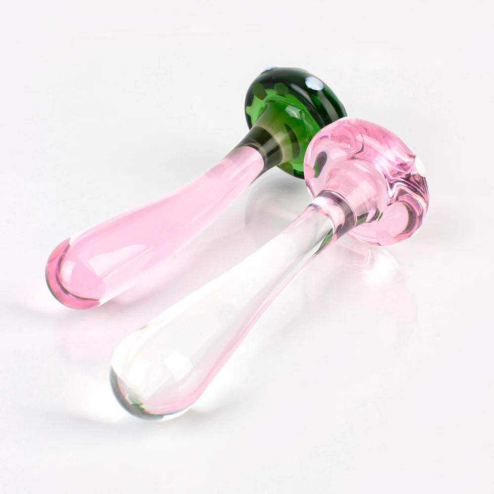 Mushroom Glass Dildos Anal Pleasure for both - GUMARIE