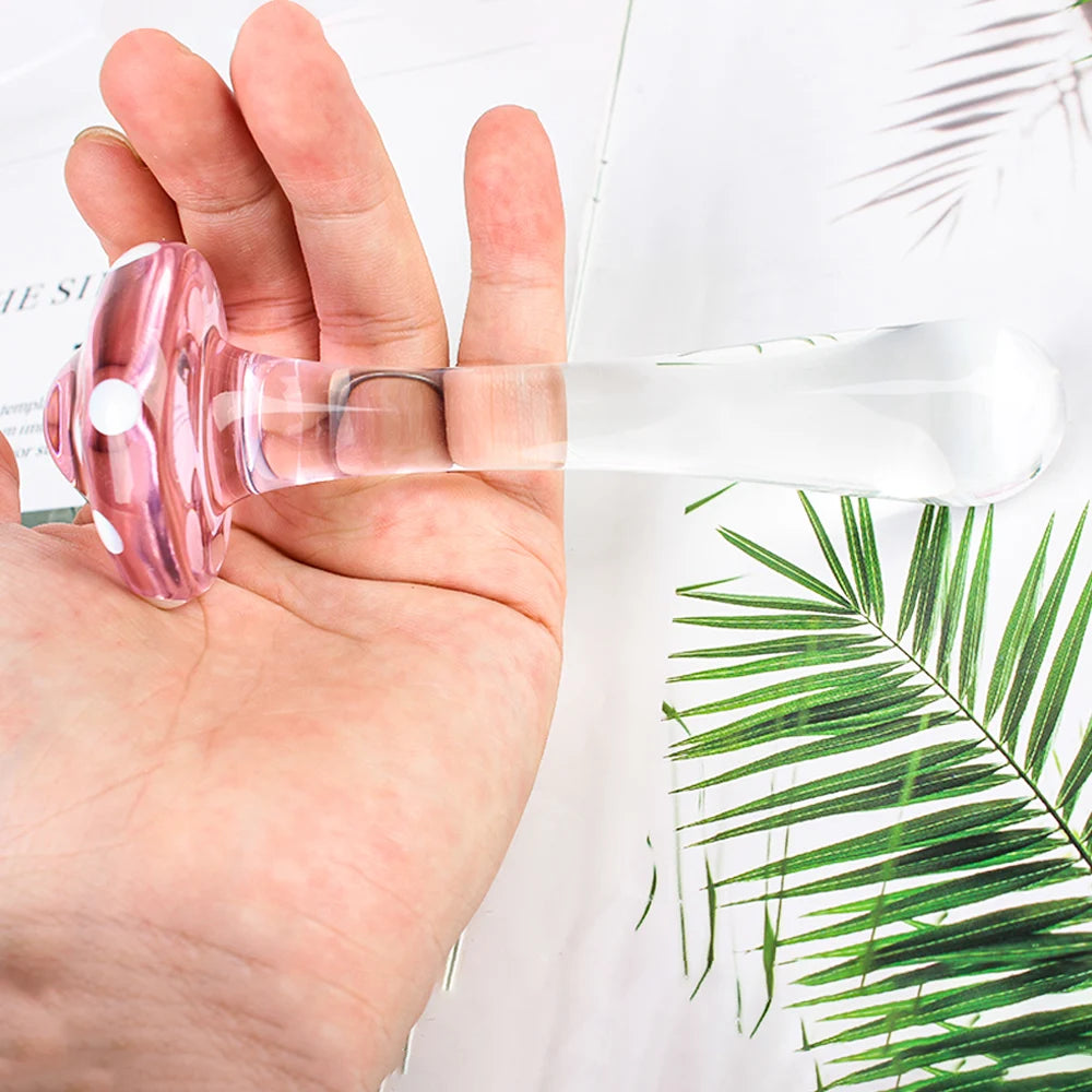 Mushroom Glass Dildos Anal Pleasure for both - GUMARIE