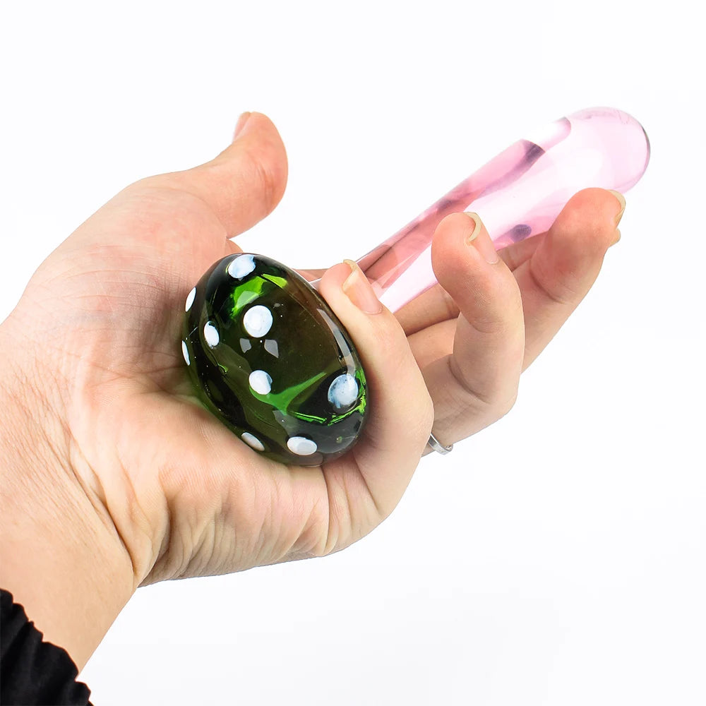 Mushroom Glass Dildos Anal Pleasure for both - GUMARIE