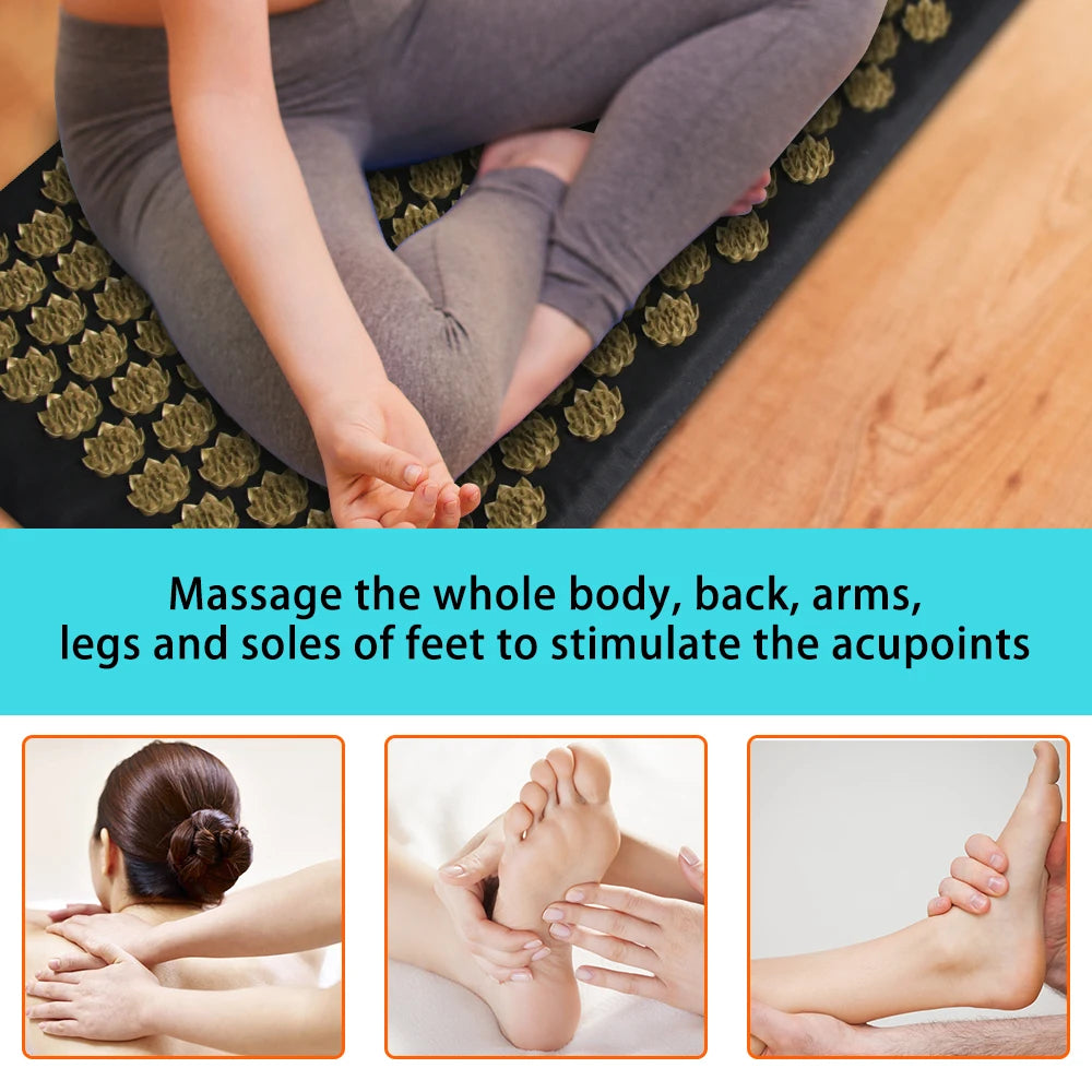 Eco Lotus Spike Mat – Acupressure Massage Cushion for Neck, Back & Feet - GUMARIE WELLNESS