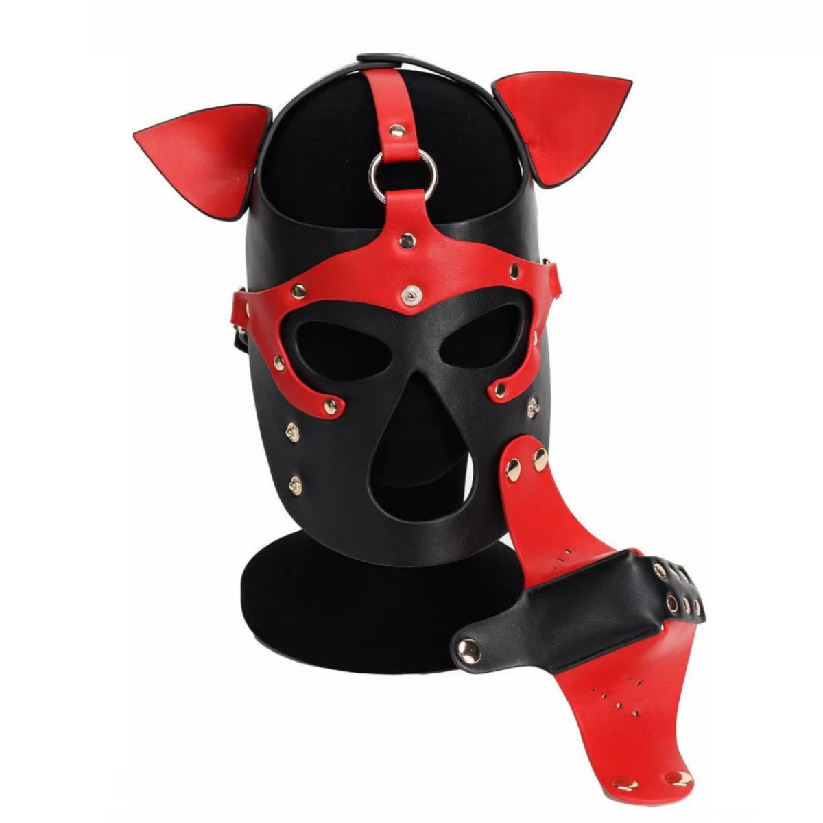 Unisex Leather Harness Dog Mask Headgear. Fetish and Role Play. - GUMARIE