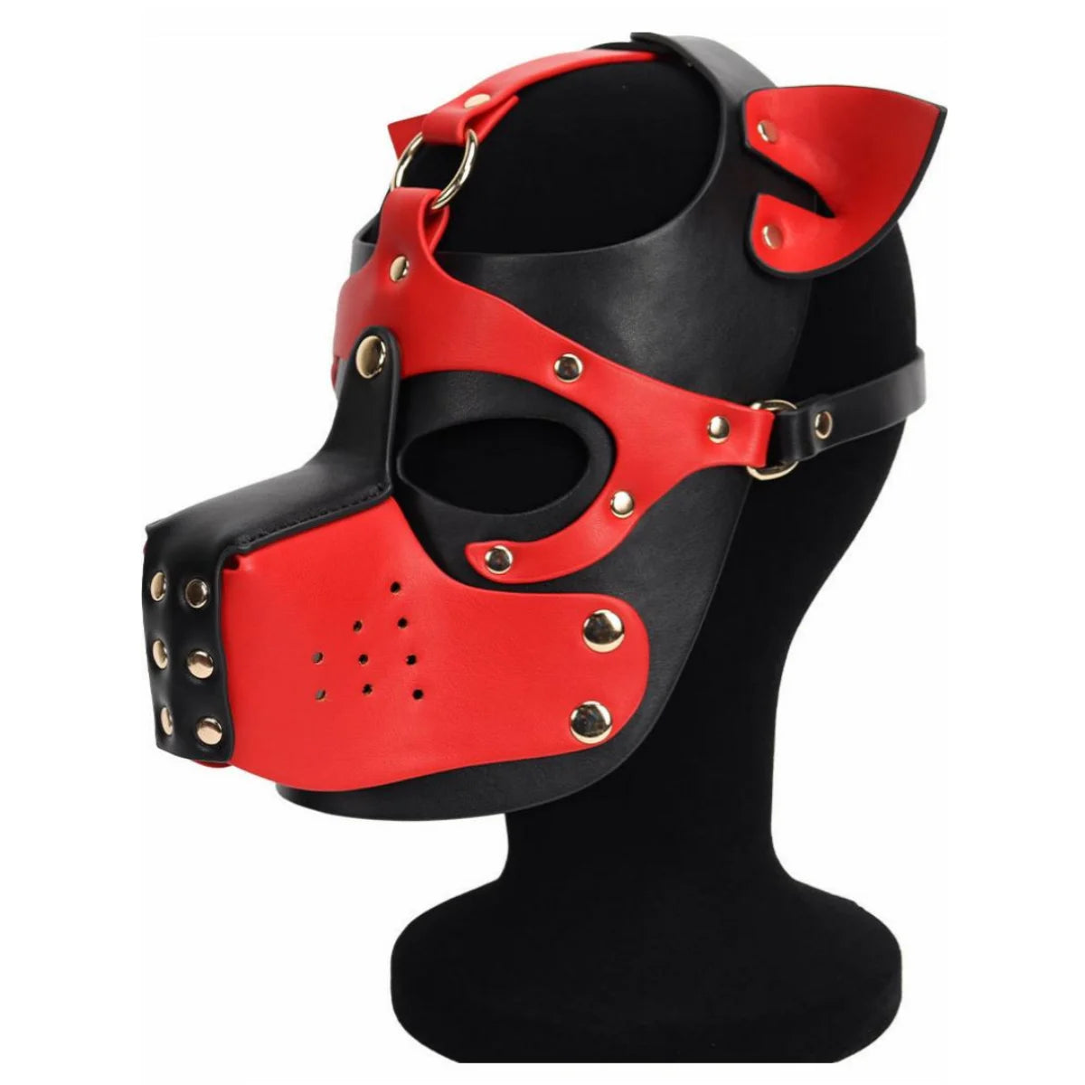 Unisex Leather Harness Dog Mask Headgear. Fetish and Role Play. - GUMARIE