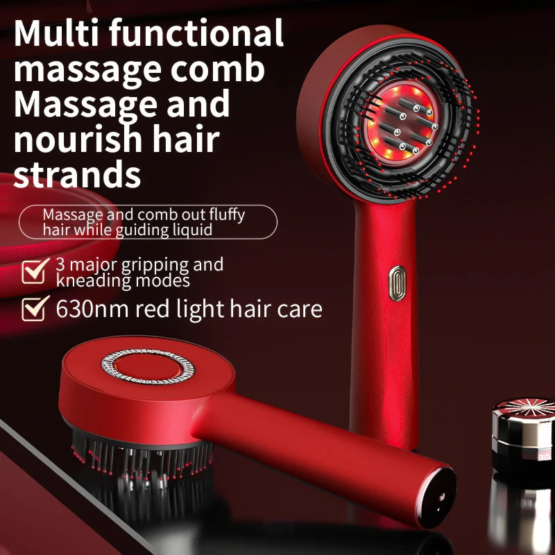 3-in-1 Electric Scalp Massage Comb – Red Light Therapy & Oil Applicator for Hair Growth - GUMARIE WELLNESS