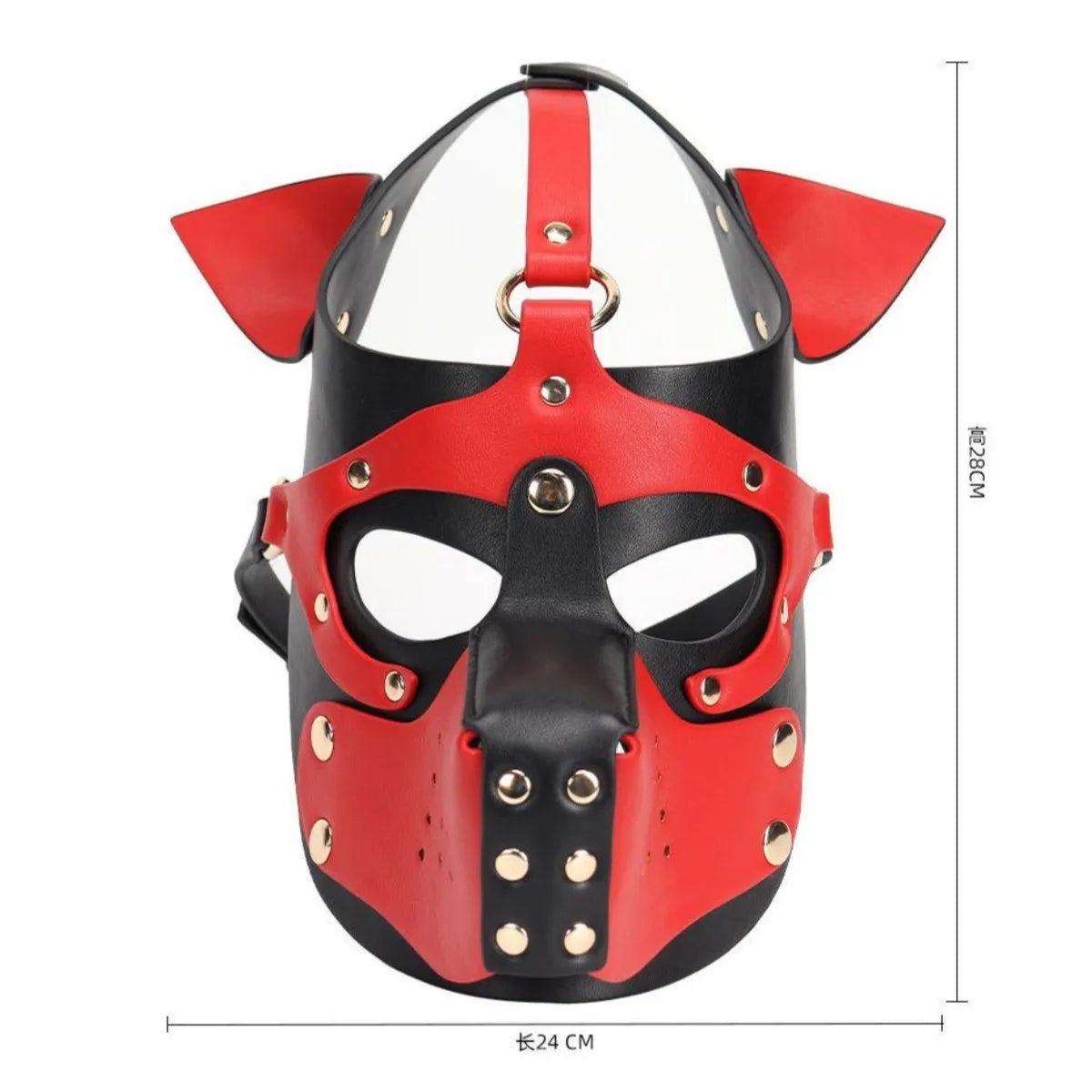 Unisex Leather Harness Dog Mask Headgear. Fetish and Role Play. - GUMARIE