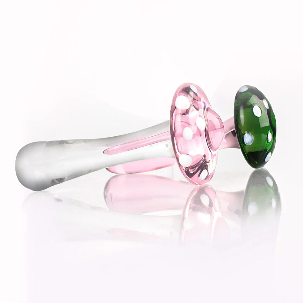 Mushroom Glass Dildos Anal Pleasure for both - GUMARIE