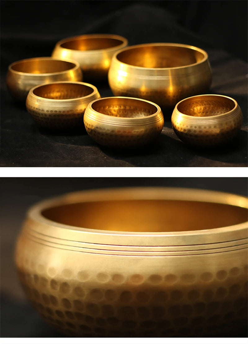 Nepal Handmade Buddha Sound Bowl Yoga Meditation Chanting Singing Bowl Brass Chime Handicraft Music Therapy - GUMARIE WELLNESS