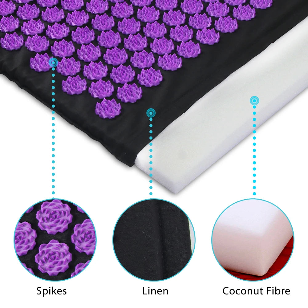 Eco Lotus Spike Mat – Acupressure Massage Cushion for Neck, Back & Feet - GUMARIE WELLNESS