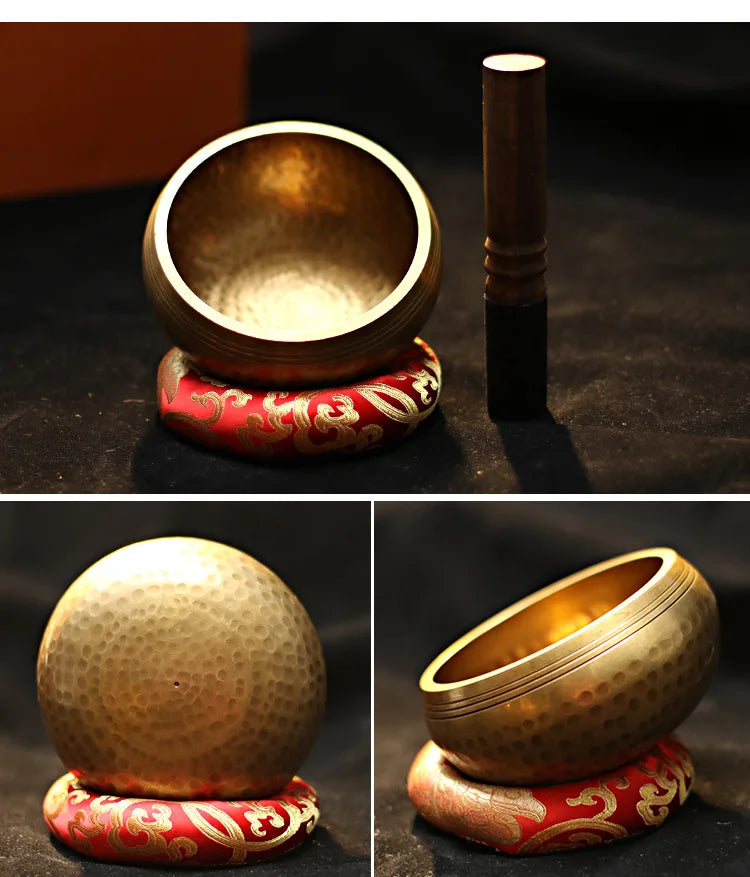 Nepal Handmade Buddha Sound Bowl Yoga Meditation Chanting Singing Bowl Brass Chime Handicraft Music Therapy - GUMARIE WELLNESS