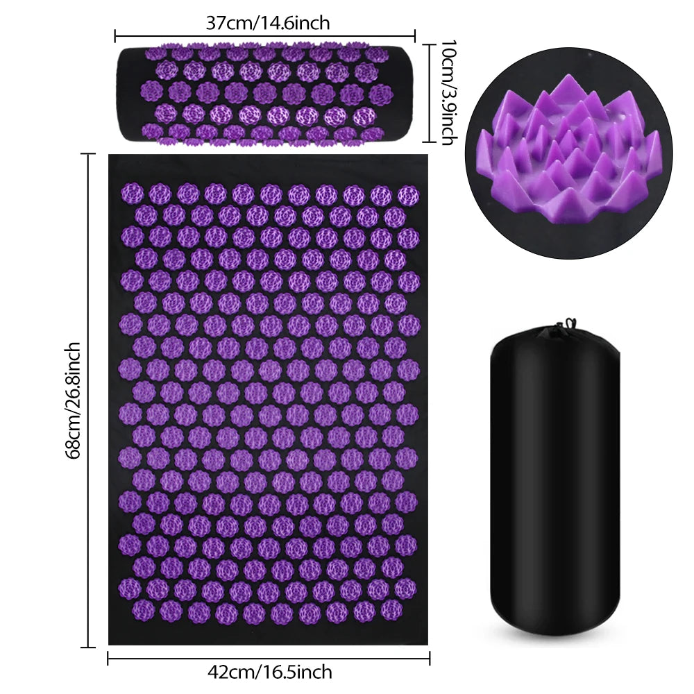 Eco Lotus Spike Mat – Acupressure Massage Cushion for Neck, Back & Feet - GUMARIE WELLNESS