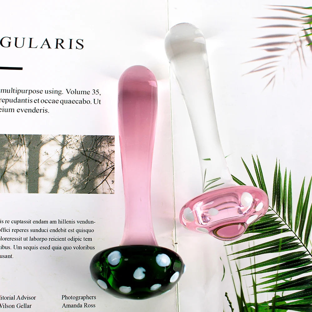 Mushroom Glass Dildos Anal Pleasure for both - GUMARIE