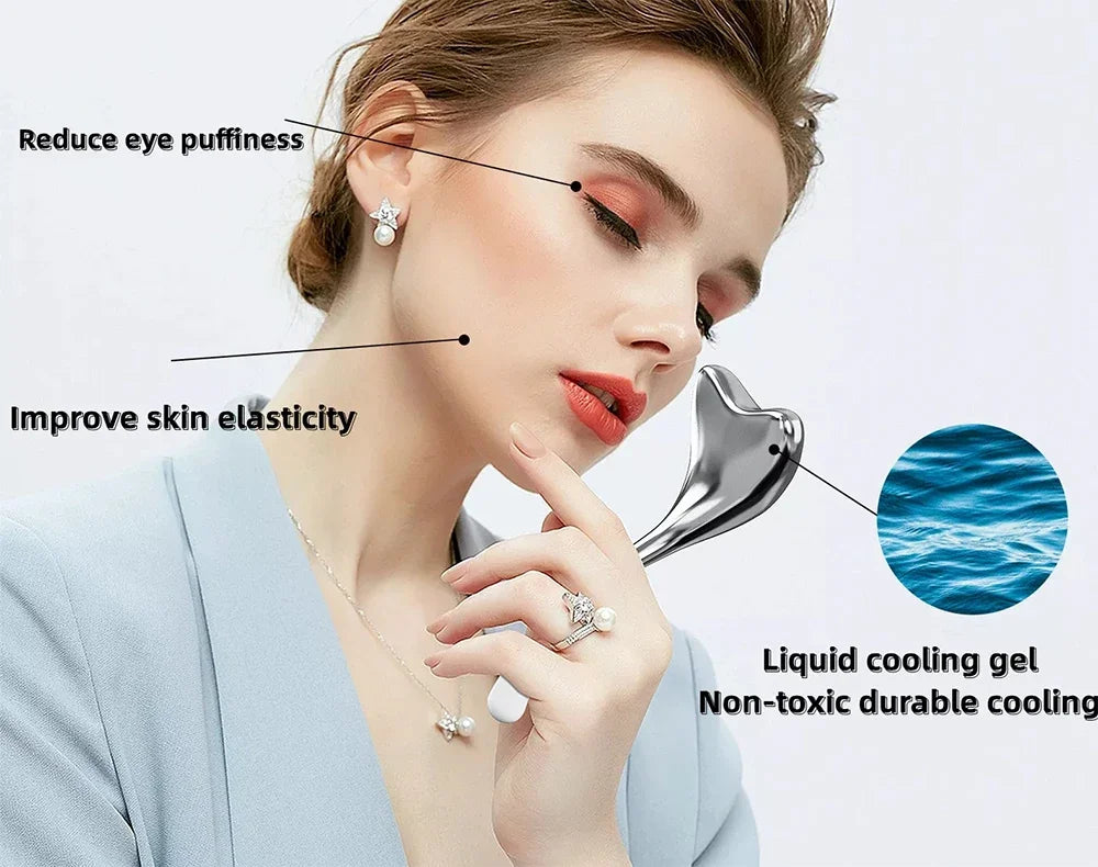 Heart-Shaped Stainless Steel Cryo Sticks – Ice Globes for Face &amp; Body (2pcs + Case) - GUMARIE WELLNESS