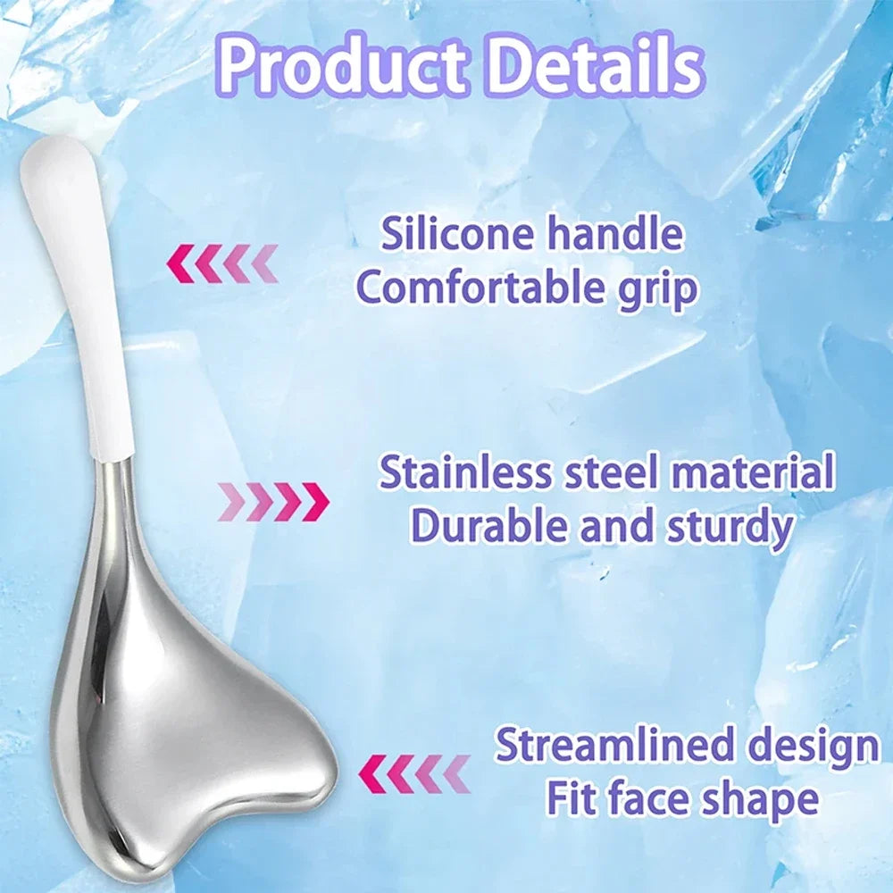 Heart-Shaped Stainless Steel Cryo Sticks – Ice Globes for Face &amp; Body (2pcs + Case) - GUMARIE WELLNESS