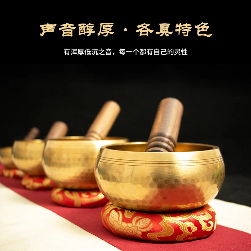 Nepal Handmade Buddha Sound Bowl Yoga Meditation Chanting Singing Bowl Brass Chime Handicraft Music Therapy - GUMARIE WELLNESS