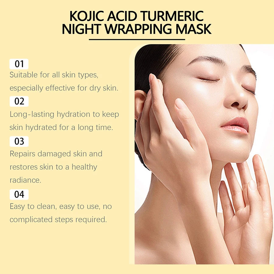 Hoygi Night Peel-Off Mask with Kojic Acid, Turmeric, Vitamin C & Retinol – Anti-Aging, Hydrating & Brightening Formula - GUMARIE WELLNESS