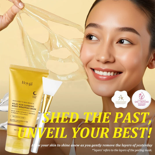 Hoygi Night Peel-Off Mask with Kojic Acid, Turmeric, Vitamin C & Retinol – Anti-Aging, Hydrating & Brightening Formula - GUMARIE WELLNESS