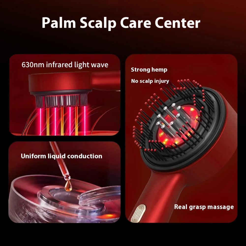 3-in-1 Electric Scalp Massage Comb – Red Light Therapy & Oil Applicator for Hair Growth - GUMARIE WELLNESS