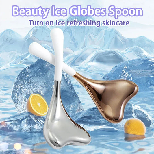 Heart-Shaped Stainless Steel Cryo Sticks – Ice Globes for Face &amp; Body (2pcs + Case) - GUMARIE WELLNESS