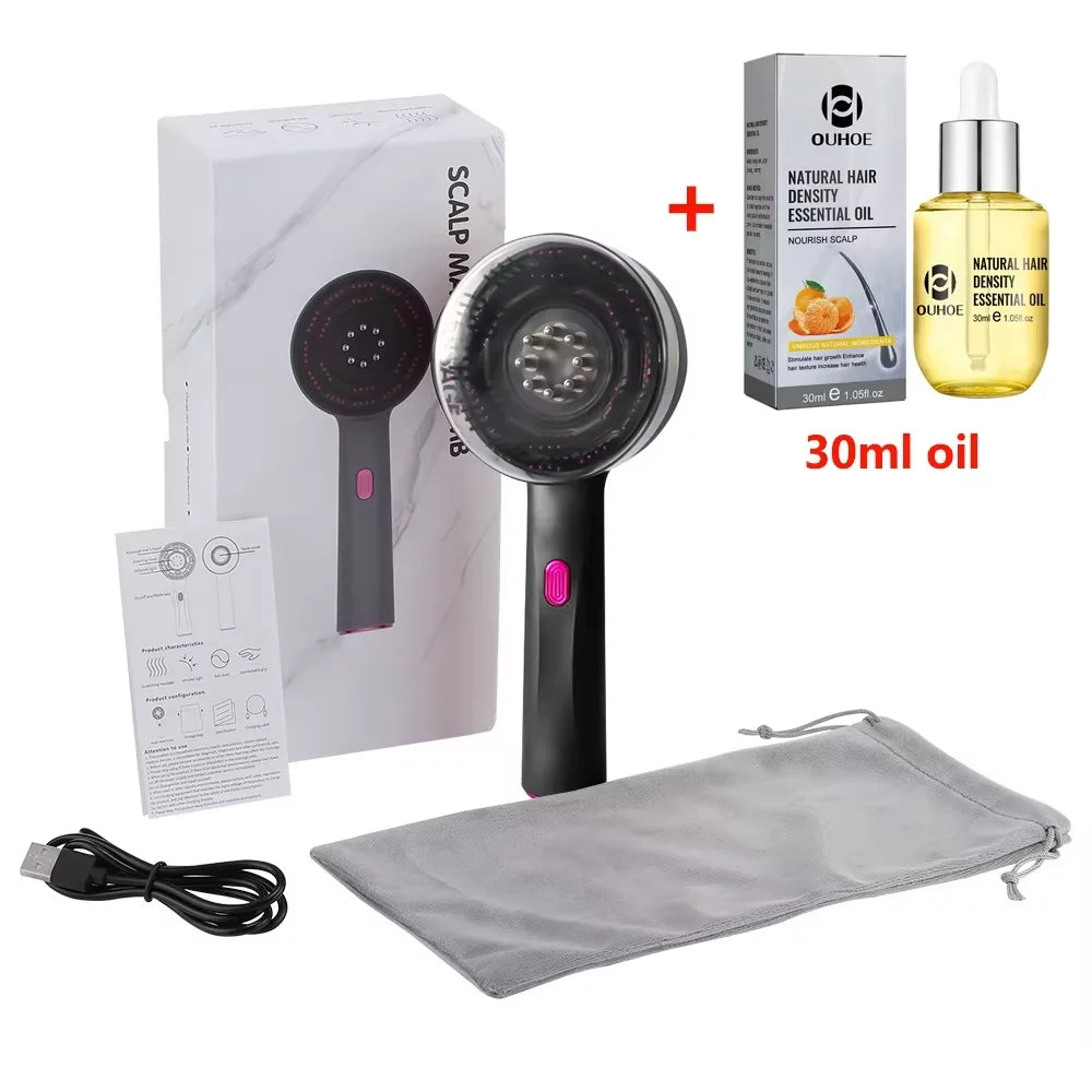 3-in-1 Electric Scalp Massage Comb – Red Light Therapy & Oil Applicator for Hair Growth - GUMARIE WELLNESS