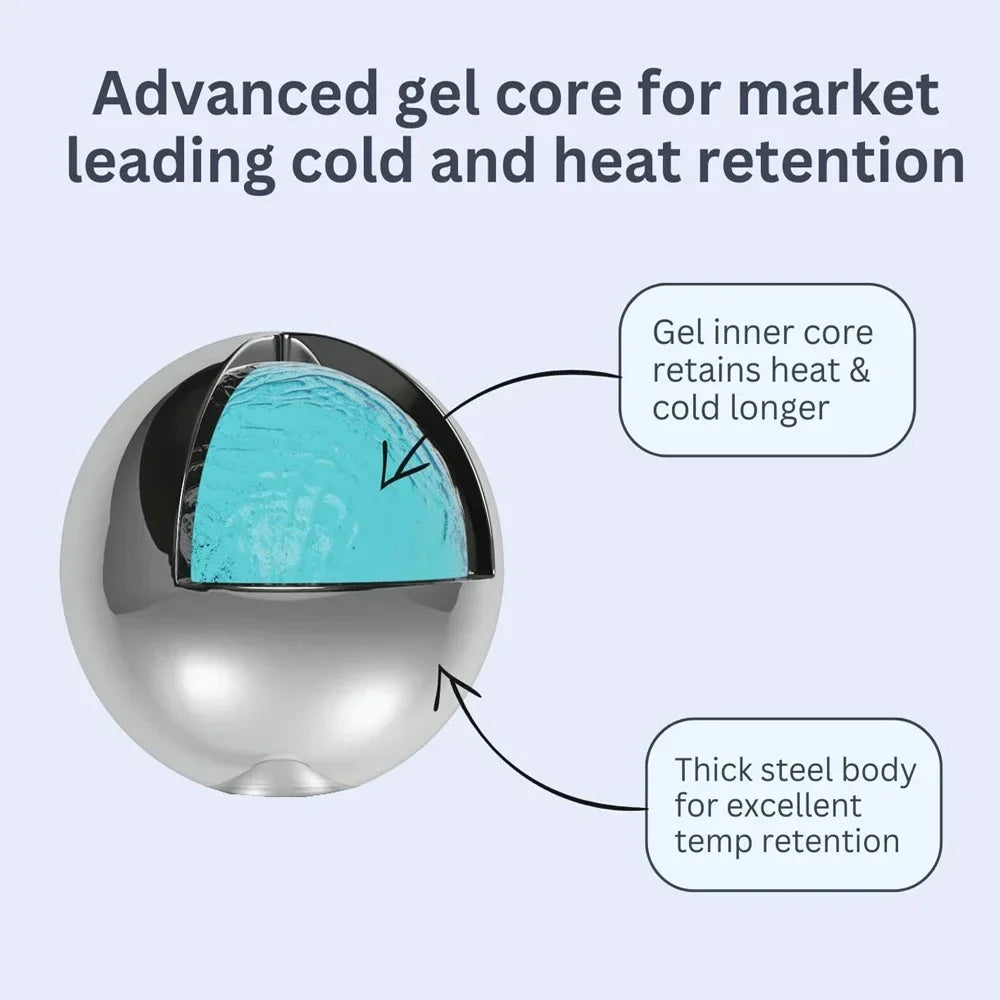 ❄️ 360° Stainless Steel Ice Globes for Face & Eyes – Cryo Facial Massage Tool - GUMARIE WELLNESS
