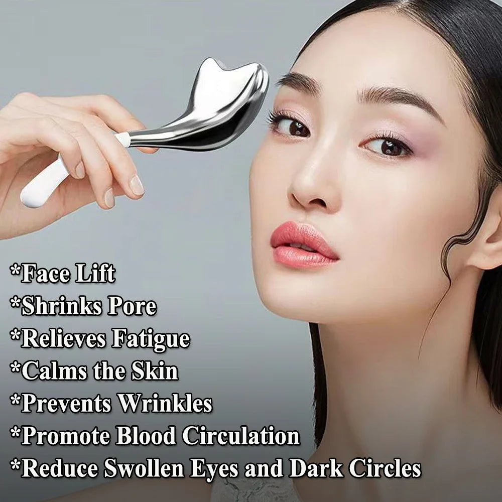 Heart-Shaped Stainless Steel Cryo Sticks – Ice Globes for Face &amp; Body (2pcs + Case) - GUMARIE WELLNESS