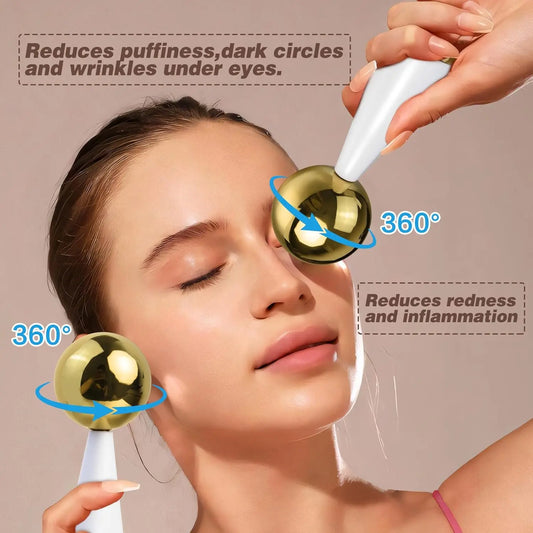 ❄️ 360° Stainless Steel Ice Globes for Face & Eyes – Cryo Facial Massage Tool - GUMARIE WELLNESS