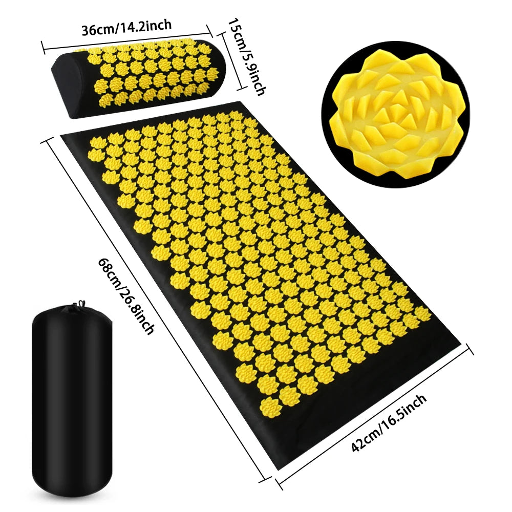 Eco Lotus Spike Mat – Acupressure Massage Cushion for Neck, Back & Feet - GUMARIE WELLNESS