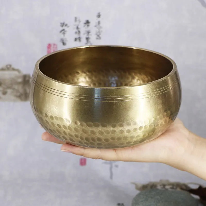 Nepal Handmade Buddha Sound Bowl Yoga Meditation Chanting Singing Bowl Brass Chime Handicraft Music Therapy - GUMARIE WELLNESS