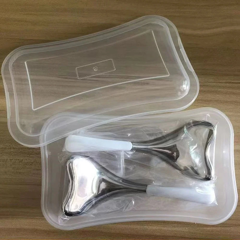Heart-Shaped Stainless Steel Cryo Sticks – Ice Globes for Face &amp; Body (2pcs + Case) - GUMARIE WELLNESS