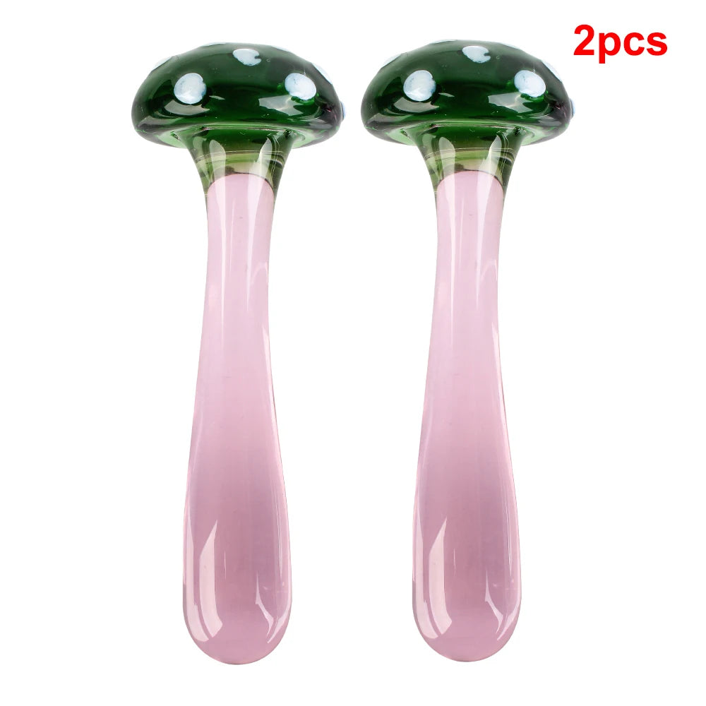 Mushroom Glass Dildos Anal Pleasure for both - GUMARIE