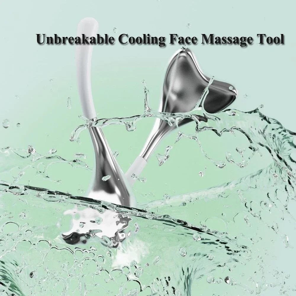 Heart-Shaped Stainless Steel Cryo Sticks – Ice Globes for Face &amp; Body (2pcs + Case) - GUMARIE WELLNESS
