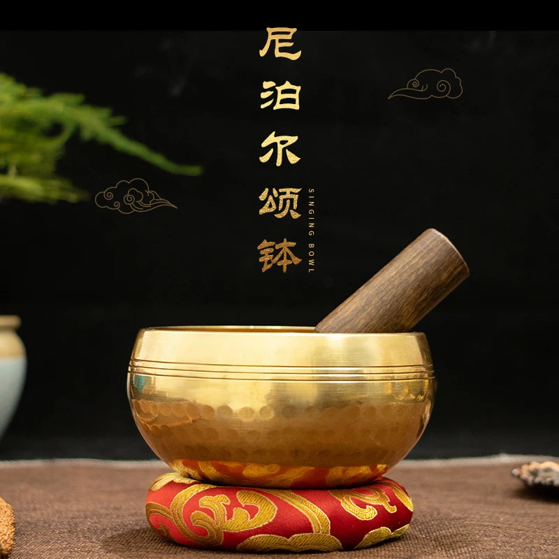 Nepal Handmade Buddha Sound Bowl Yoga Meditation Chanting Singing Bowl Brass Chime Handicraft Music Therapy - GUMARIE WELLNESS