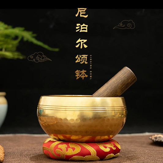 Nepal Handmade Buddha Sound Bowl Yoga Meditation Chanting Singing Bowl Brass Chime Handicraft Music Therapy - GUMARIE WELLNESS