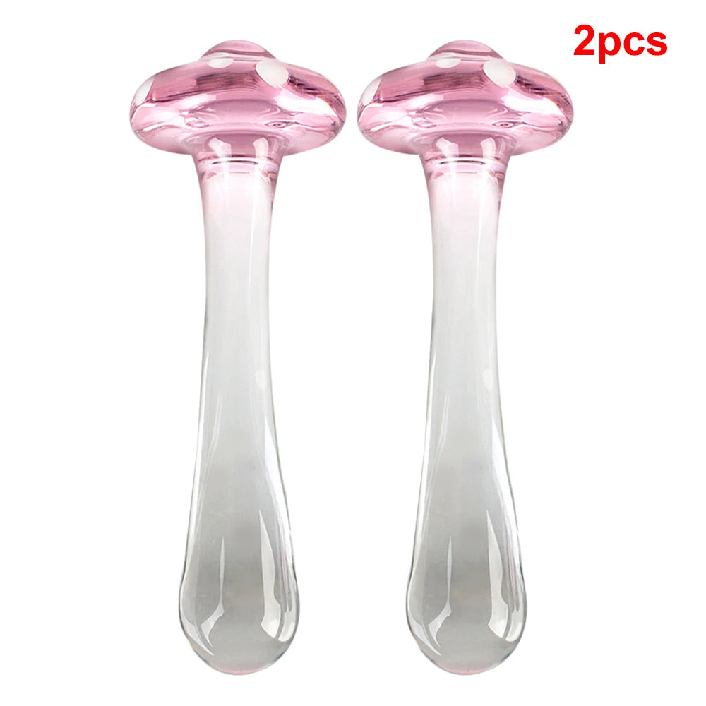 Mushroom Glass Dildos Anal Pleasure for both - GUMARIE