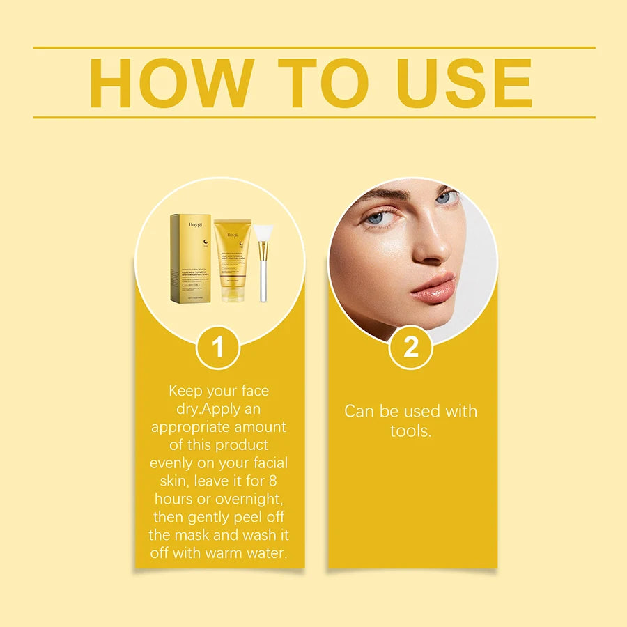 Hoygi Night Peel-Off Mask with Kojic Acid, Turmeric, Vitamin C & Retinol – Anti-Aging, Hydrating & Brightening Formula - GUMARIE WELLNESS
