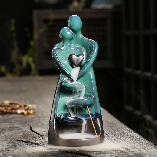 Lover-Shaped Ceramic Backflow Incense Burner - GUMARIE WELLNESS