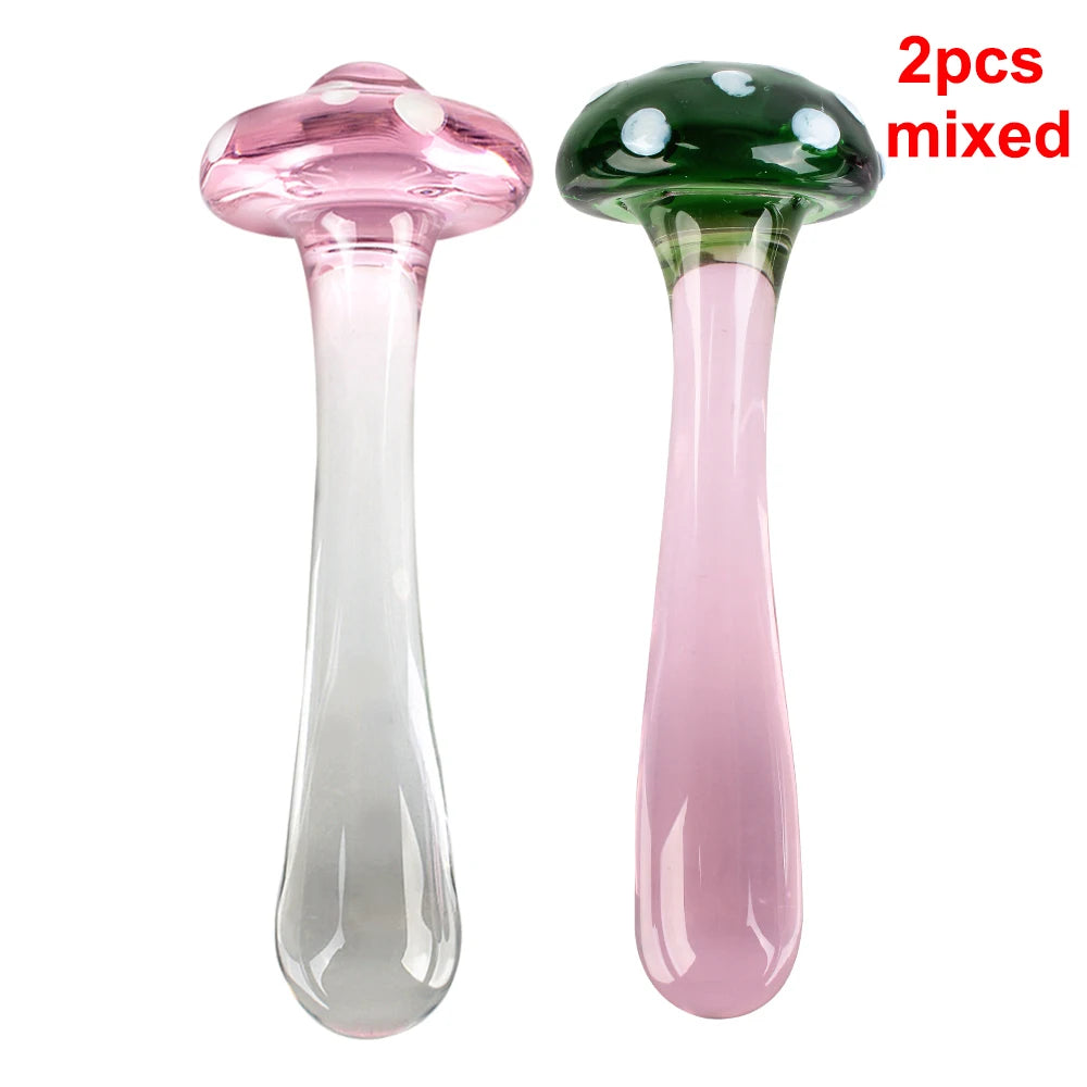 Mushroom Glass Dildos Anal Pleasure for both - GUMARIE