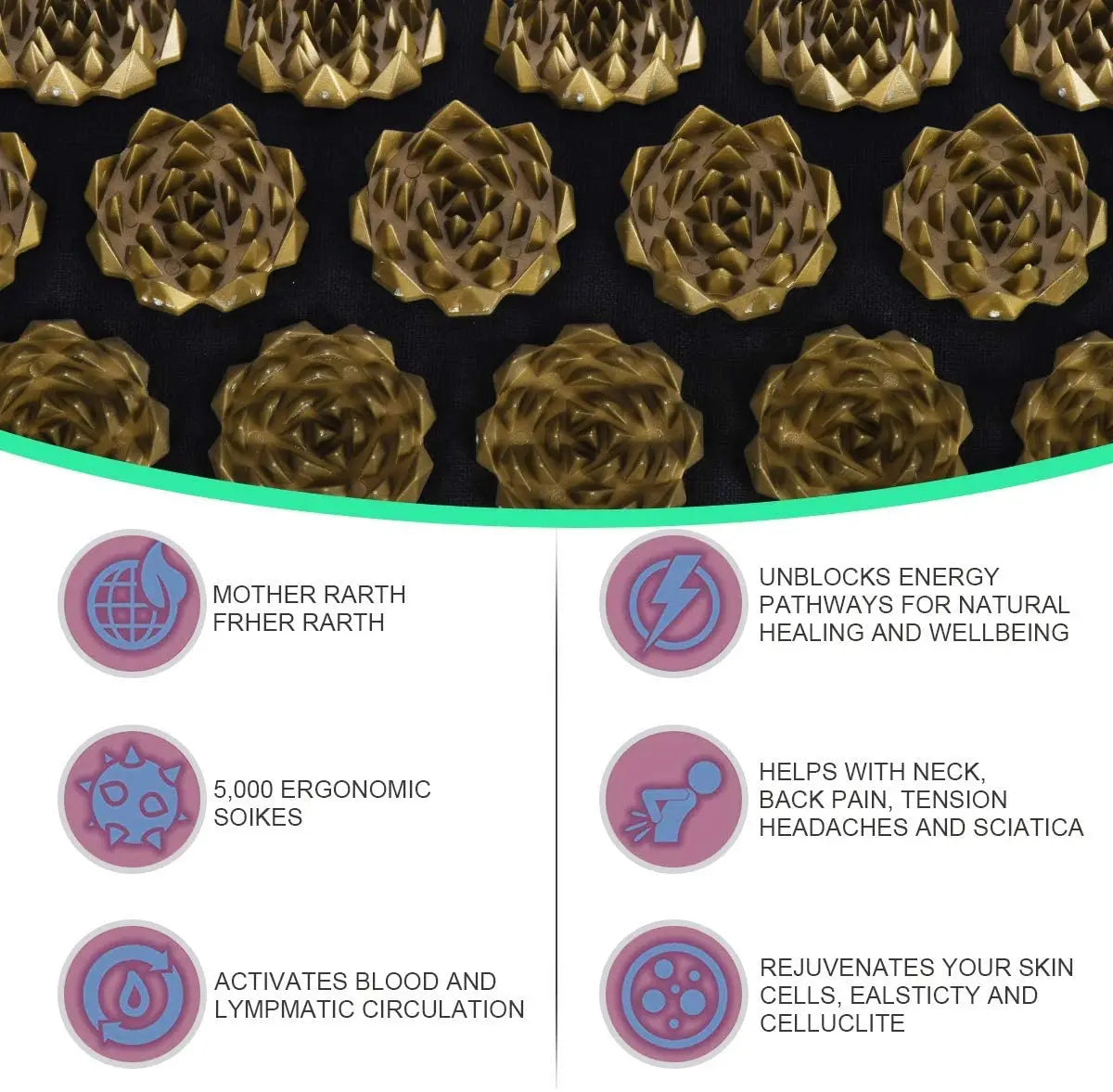 Eco Lotus Spike Mat – Acupressure Massage Cushion for Neck, Back & Feet - GUMARIE WELLNESS