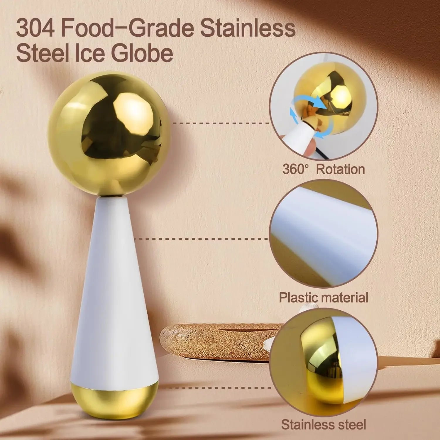❄️ 360° Stainless Steel Ice Globes for Face & Eyes – Cryo Facial Massage Tool - GUMARIE WELLNESS